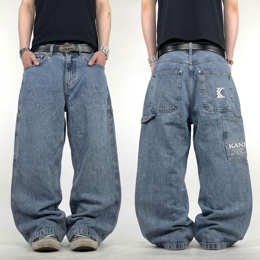 Vintage y2k rare grunge baggy wide leg faded stonewash archive jeans